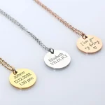 Personalized Engraved Gold Disc Necklace