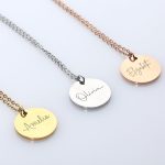 Engraved Letter Necklace Disc Initials - Image 2