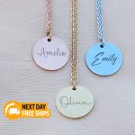 Engraved Letter Necklace Disc Initials - Image 4