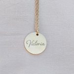 Engraved Letter Necklace Disc Initials - Image 5