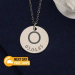 Personalized Gold Disc Necklace initial - Image 7
