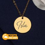 Name Disc Necklace Custom Name Necklace - Image 6
