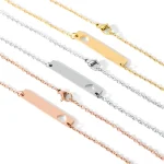 Girls Personalized Initial Bar Necklaces - Image 4