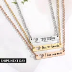 Girls Personalized Initial Bar Necklaces