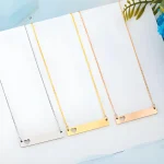 Girls Personalized Initial Bar Necklaces - Image 3